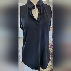 Hurkey Sleeveless Black Collared Women's Golf Tennis Top Size M